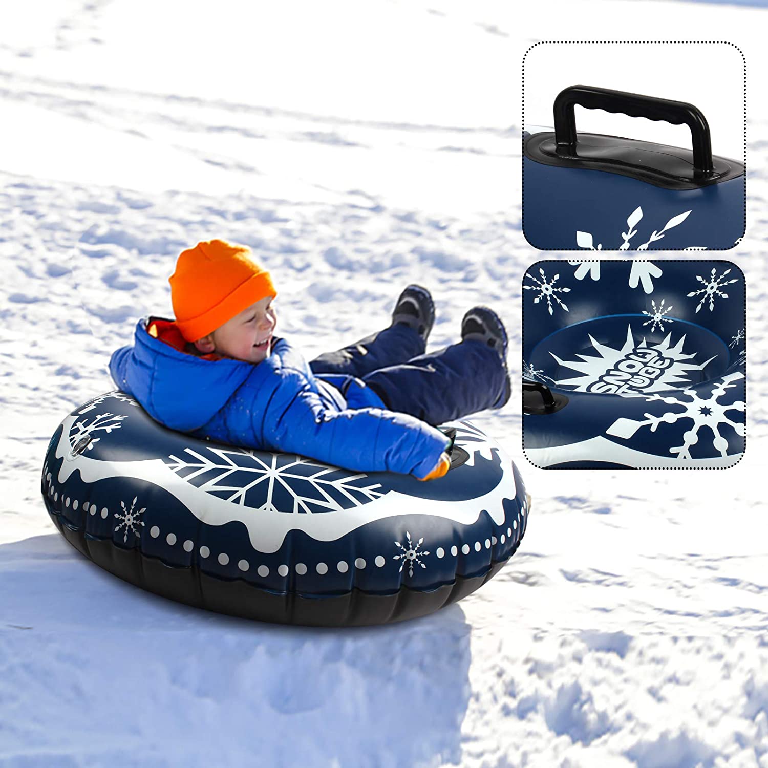 Blue Snow Flake Inflatable Snow Tube 47"