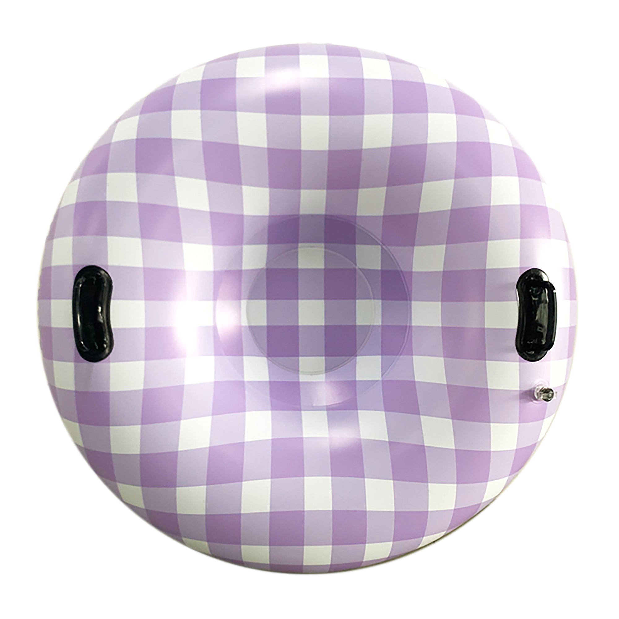 Purple and White Plaid Inflatable Snow Tube 47"