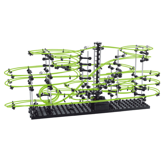SpaceRail Level 4.2 Glow in the Dark 22,000mm Rail, Roller Coaster Building Set, Marble Roller Coaster Kit with Steel Balls, Great Educational Toy for Boys and